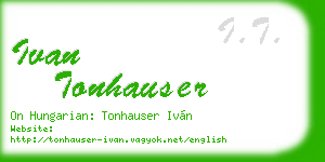 ivan tonhauser business card